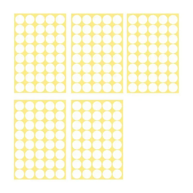 8/13/25/50mm Colour Sticker Dots Adhesive Round Labels Circular Scrapbooking White - 25mm 40 Dots - 5 Sheets