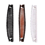 5X Hair Ponytail Holder Banana Clips Plastic Black Claw Comb Clip Multipurpose - Brown