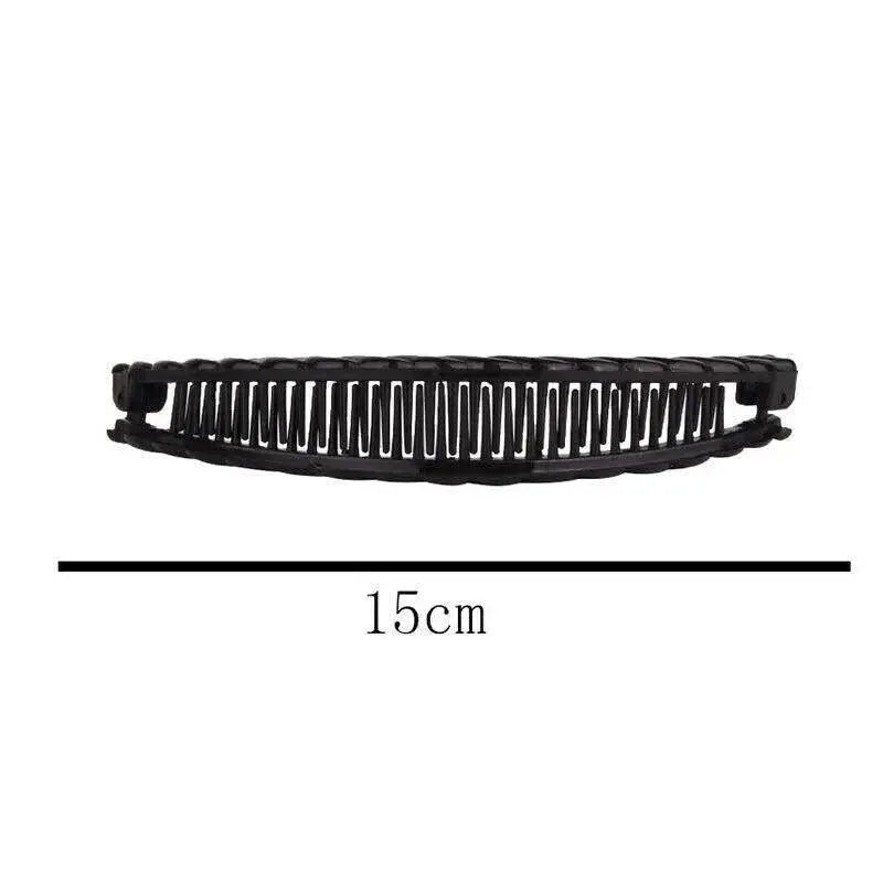 5X Hair Ponytail Holder Banana Clips Plastic Black Claw Comb Clip Multipurpose - White
