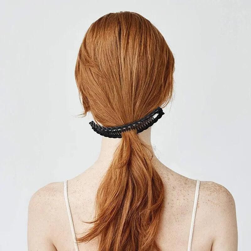 5X Hair Ponytail Holder Banana Clips Plastic Black Claw Comb Clip Multipurpose - White