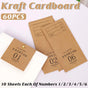 60PCS Folded Kraft Paper Biscuit Kraft Cardboard paper Creative Decorative Paper