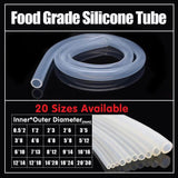 Food Grade Transparent Silicone Rubber Tube Hose Pipe Clear Beer Milk Soft 1M - 4*6mm