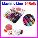 64Rolls Sewing Machine Line thread Spool Set Bobbin Cotton Reel Needle Tape Kit