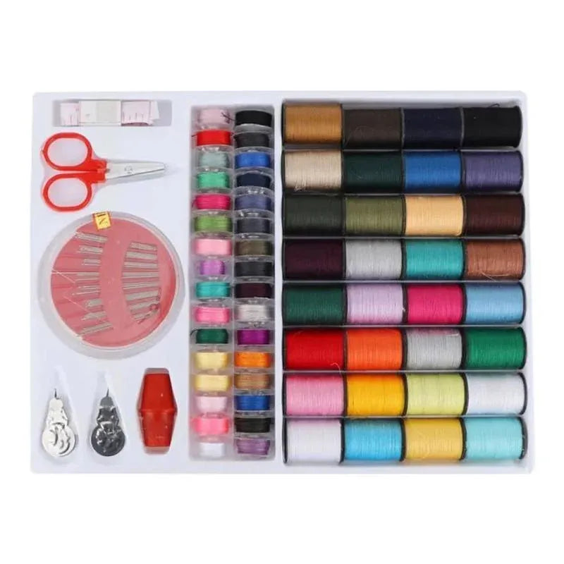 64Rolls Sewing Machine Line thread Spool Set Bobbin Cotton Reel Needle Tape Kit