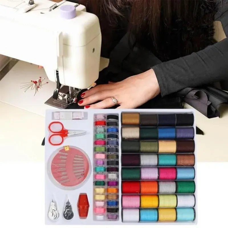 64Rolls Sewing Machine Line thread Spool Set Bobbin Cotton Reel Needle Tape Kit