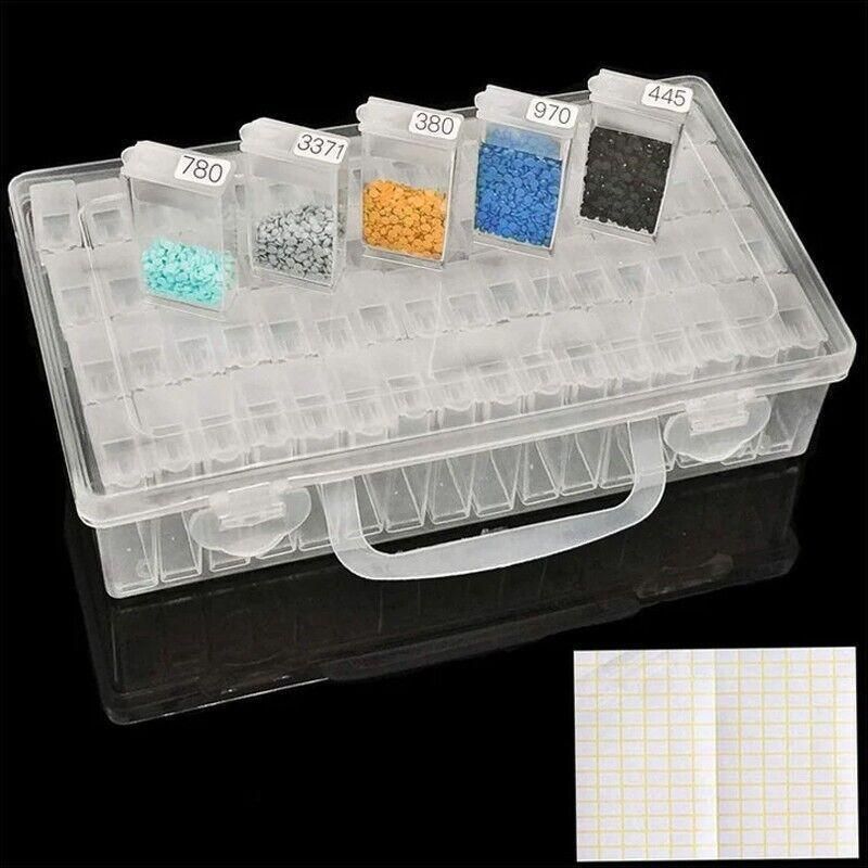 New 64 Grid Diamond Painting Storage Box Art Nail Bead Accessories Case Kit