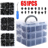 651Pcs Car Trim Body Clips Kit Rivet Retainer Door Panel Bumper Plastic Fastener