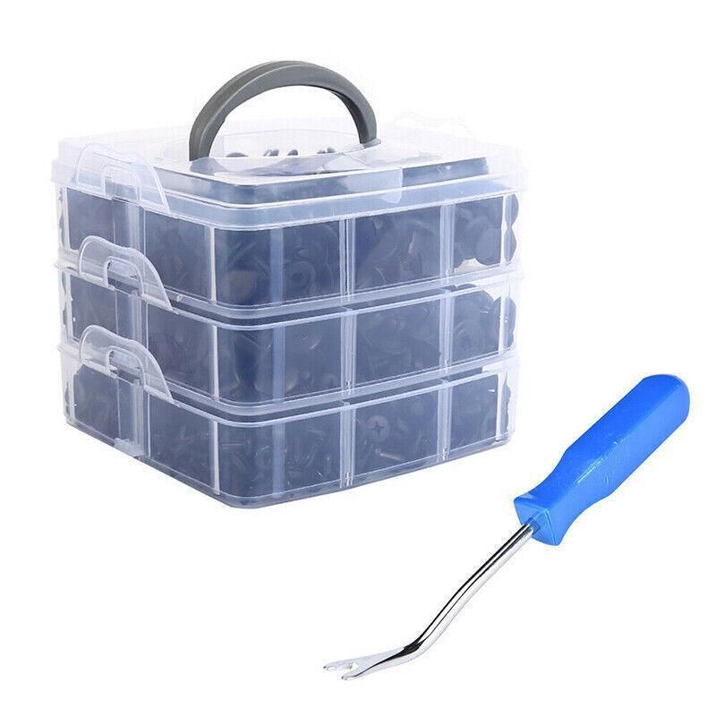 651Pcs Car Trim Body Clips Kit Rivet Retainer Door Panel Bumper Plastic Fastener