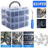 651Pcs Car Trim Body Clips Kit Rivet Retainer Door Panel Bumper Plastic Fastener - Extra Image