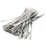 100x Stainless Steel Cable Ties SS304 Marine Grade Zip Strap Locking Wrap 100-800mm - 7.9*100mm
