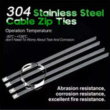 100x Stainless Steel Cable Ties SS304 Marine Grade Zip Strap Locking Wrap 100-800mm - 7.9*100mm - Extra Image