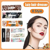 New Deft Bun Knotted Wire Hair Band Print Headband Twist Maker Hair Accessories - Yellow 06 - Front View