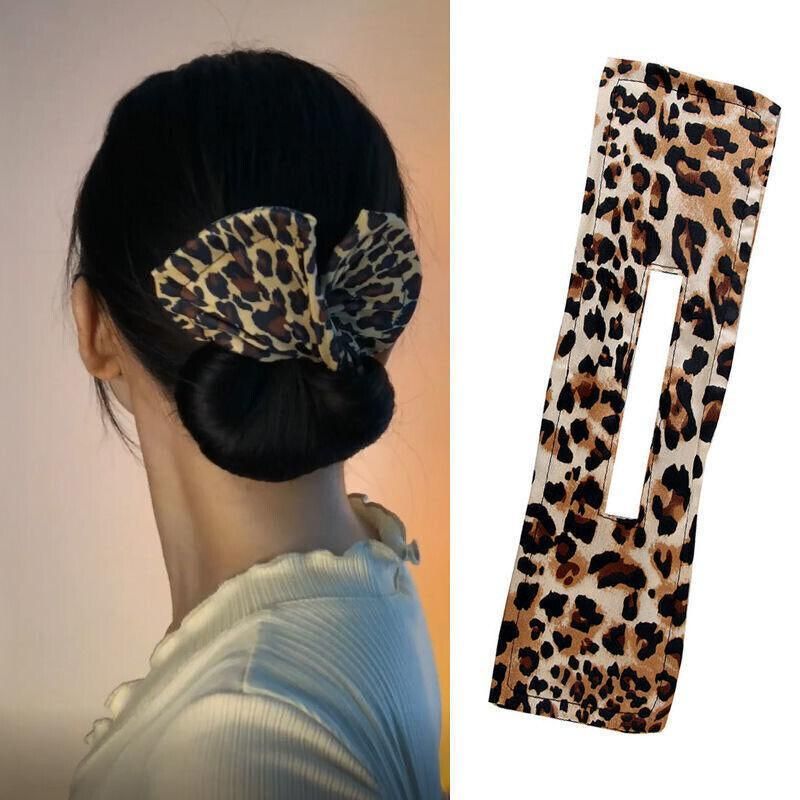 New Deft Bun Knotted Wire Hair Band Print Headband Twist Maker Hair Accessories - Yellow 06