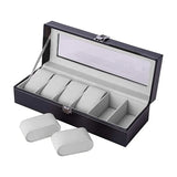 6 Grids Leather Watch Box Case Display Organizer Collection Storage Holder - Front View