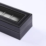 6 Grids Leather Watch Box Case Display Organizer Collection Storage Holder