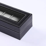 6 Grids Leather Watch Box Case Display Organizer Collection Storage Holder - Top-Down View