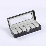 6 Grids Leather Watch Box Case Display Organizer Collection Storage Holder - 45-Degree Angle