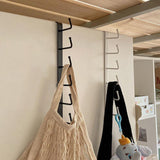 6Hook Mug Cup Rack Holder Under Shelf Kitchen Cabinet Hanger Organiser Wardrobe - Black - Top-Down View