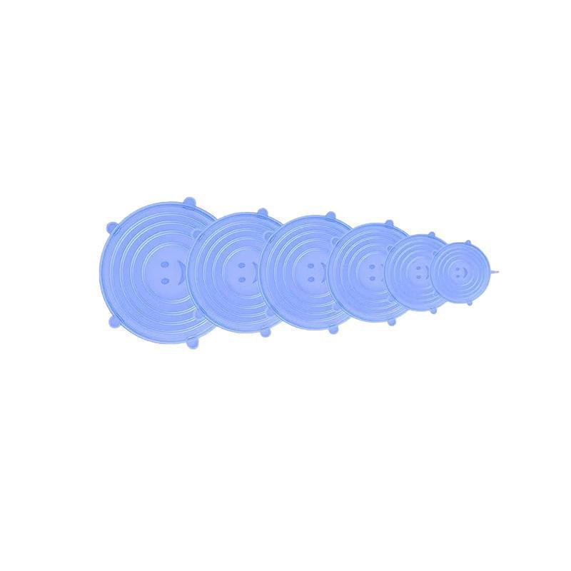 6PCS Stretch Reusable Silicone Food Saver Cover Seal Insta Lids Bowl Wraps - White