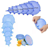 6PCS Stretch Reusable Silicone Food Saver Cover Seal Insta Lids Bowl Wraps - Yellow - 45-Degree Angle