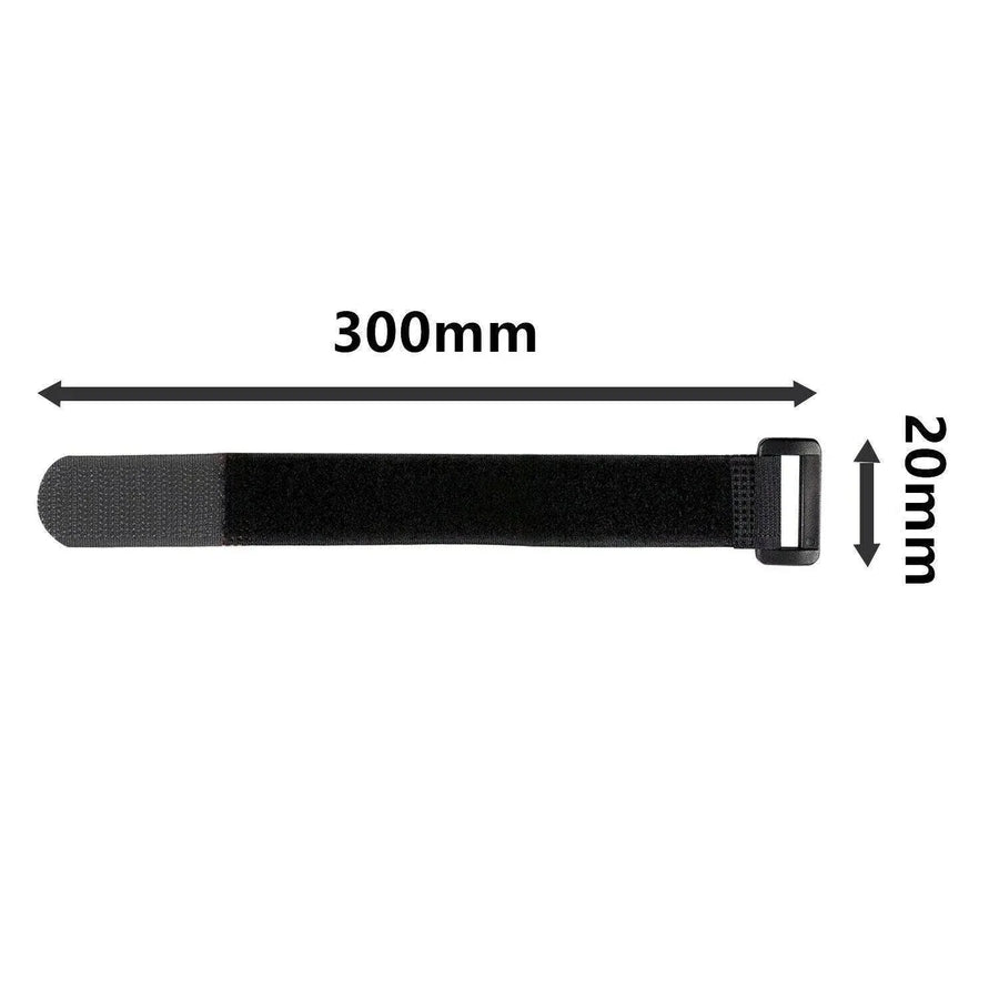Magic Cable Ties Reusable Winder Coded Organiser Cords Hook Loop Black - 20*200mm  10PCS