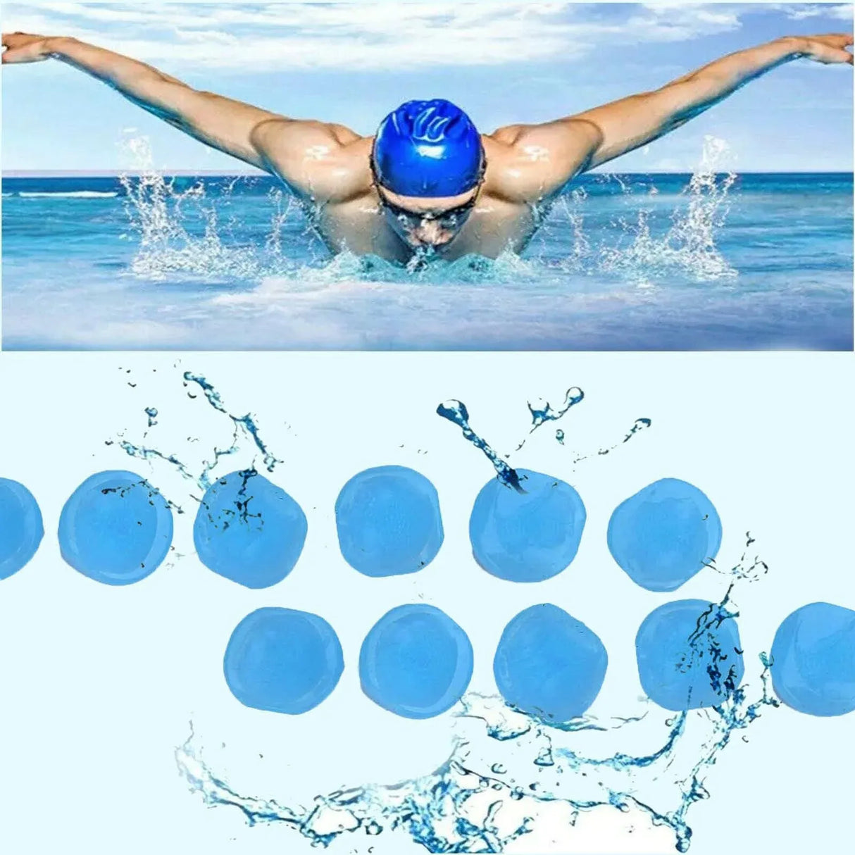 12PCS Silicone Moldable Ear Plugs Noise Cancelling Waterproof Reusable Set
