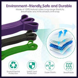 Heavy Duty Resistance Yoga Band Loop Exercise Fitness Workout Band Gym Band - Black 25-65 lbs (22mm*2080mm) - Rear View