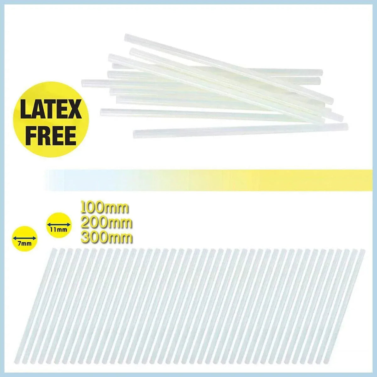 Clear Hot Melt Glue Sticks Adhesive Craft Stick for DIY Glue Tool 7mm 11mm - 7mm x 200mm 50pcs