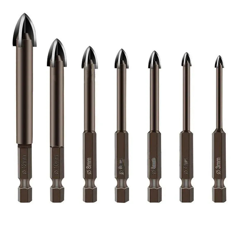 7Pcs Efficient Universal Drilling Tool Multifunctional Cross Alloy Drill Bit Au