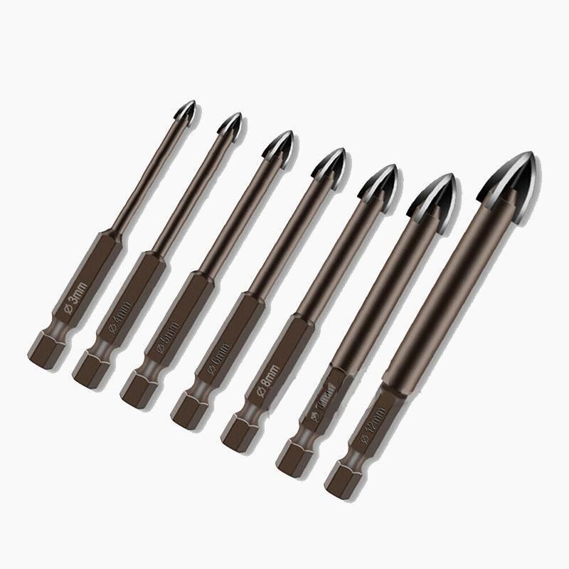 7Pcs Efficient Universal Drilling Tool Multifunctional Cross Alloy Drill Bit Au