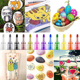 Flysea 12-80 Colours Acrylic Paint Pens Painting Stone Ceramic Glass Marker2-3Mm - 80-Colour Set