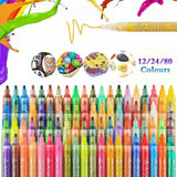 Flysea 12-80 Colours Acrylic Paint Pens Painting Stone Ceramic Glass Marker2-3Mm - 80-Colour Set