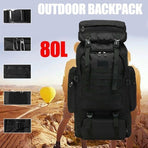 80L Military Tactical Backpack Bag Outdoor Hiking Trekking Camping Rucksack Au