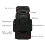 80L Military Tactical Backpack Bag Outdoor Hiking Trekking Camping Rucksack Au