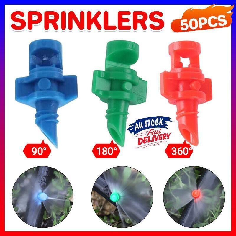 50Pcs Micro Spray Jets 90-360D Watering Misting Nozzle Sprinkler Irrigation
