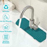 L Size Silicone Faucet Mat Kitchen Protector Faucet Absorbent Mat Sink Splash Guard - Black