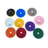 10PCS 100mm Diamond Polishing Pads Set for Granite Marble Concrete Tile - Front View