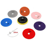 10PCS 100mm Diamond Polishing Pads Set for Granite Marble Concrete Tile - Side View
