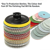 10PCS 100mm Diamond Polishing Pads Set for Granite Marble Concrete Tile - 45-Degree Angle