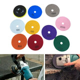 10PCS 100mm Diamond Polishing Pads Set for Granite Marble Concrete Tile - Rear View