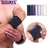 Aolikes Wrist Brace Elastic Bandage Support Sport Gym Wrap Fitness Wristband - White