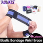 Aolikes Wrist Brace Elastic Bandage Support Sport Gym Wrap Fitness Wristband - Blue