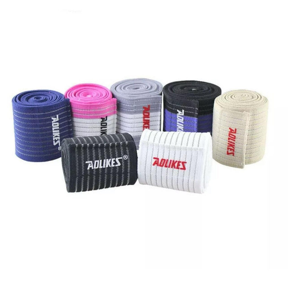 Aolikes Wrist Brace Elastic Bandage Support Sport Gym Wrap Fitness Wristband - White+Grey