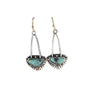 Retro Boho Turquoise Flower Earrings Hook Moonstone Dangle Drop Sapphire Women - 1240