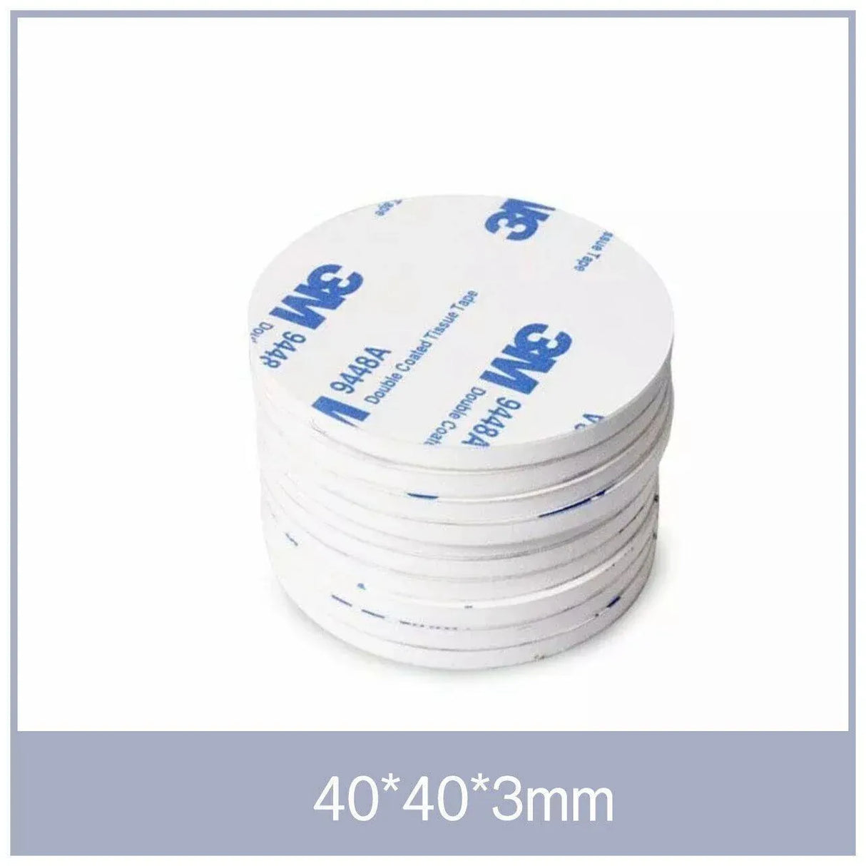 Round 40 x 3mm 3M Double Sided Foam Sticker Tape Side Wall Car Self Adhesive Pads - 4pcs