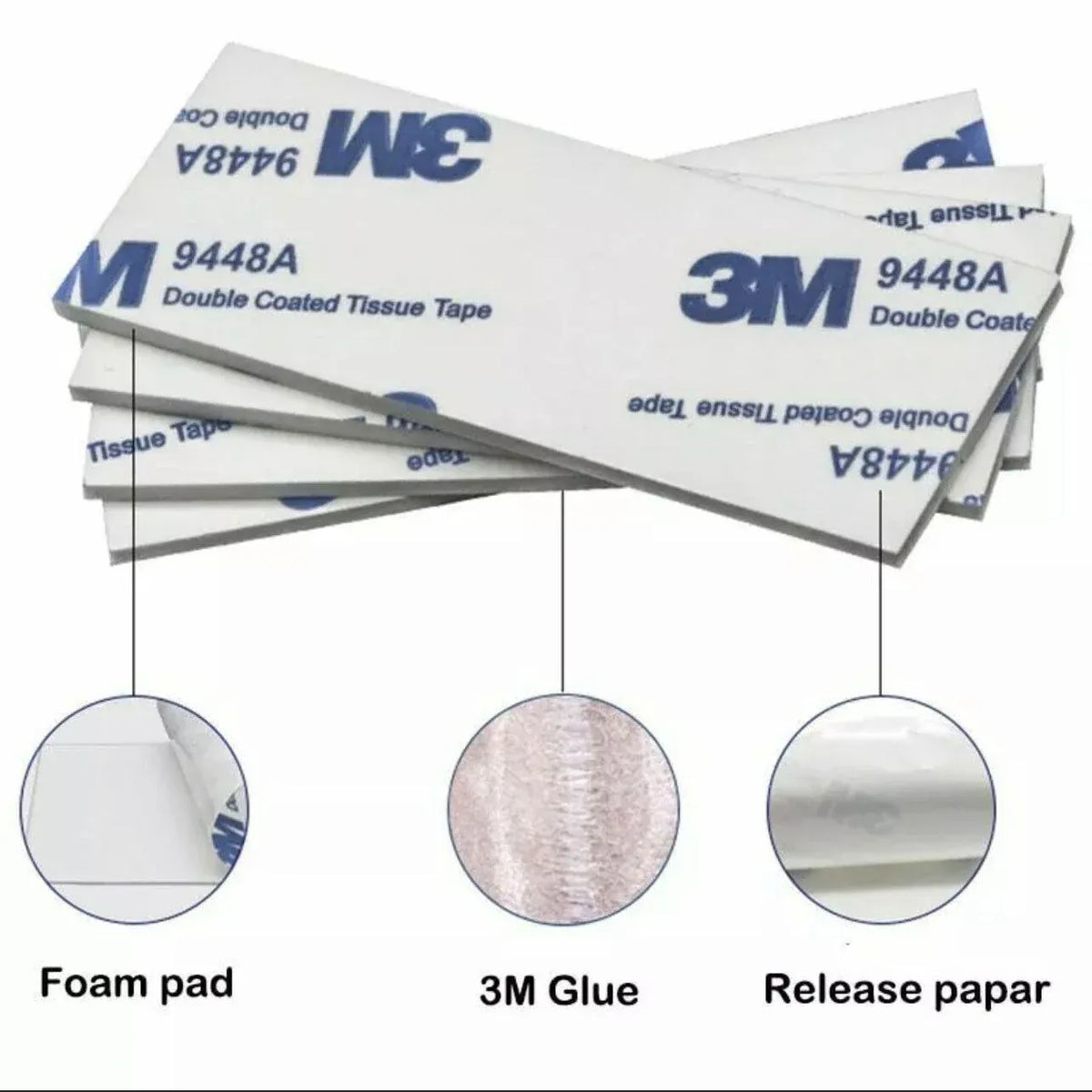 Round 60 x 3mm 3M Double Sided Foam Sticker Tape Side Wall Car Self Adhesive Pads - 12pcs