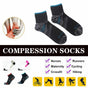 L XL Ankle Compression Socks for Foot Support and Daily Comfort Unisex - Black-Blue
