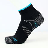 L XL Ankle Compression Socks for Foot Support and Daily Comfort Unisex - Black-Blue