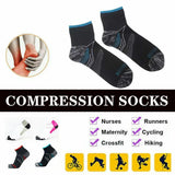L XL Ankle Compression Socks for Foot Support and Daily Comfort Unisex - Black-Red - Front View