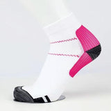 L XL Ankle Compression Socks for Foot Support and Daily Comfort Unisex - Black-Red
